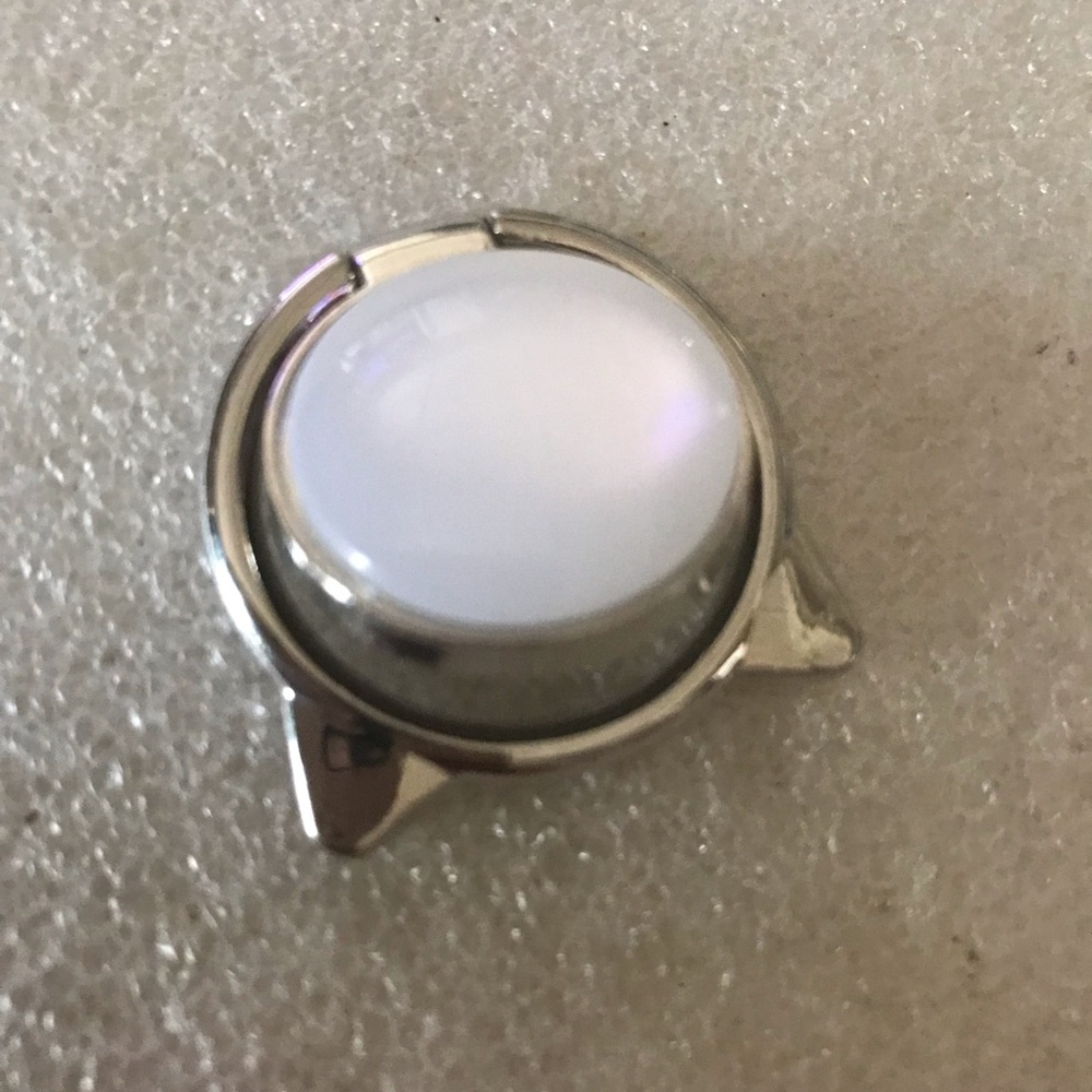 Silver Phone Ring Holder with White Center
